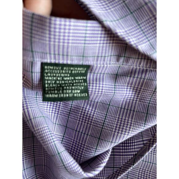 Lauren Ralph Lauren Men Classic Fit Non-Iron Button Up Plaid Shirt 16 34/35 Plum - Picture 12 of 16